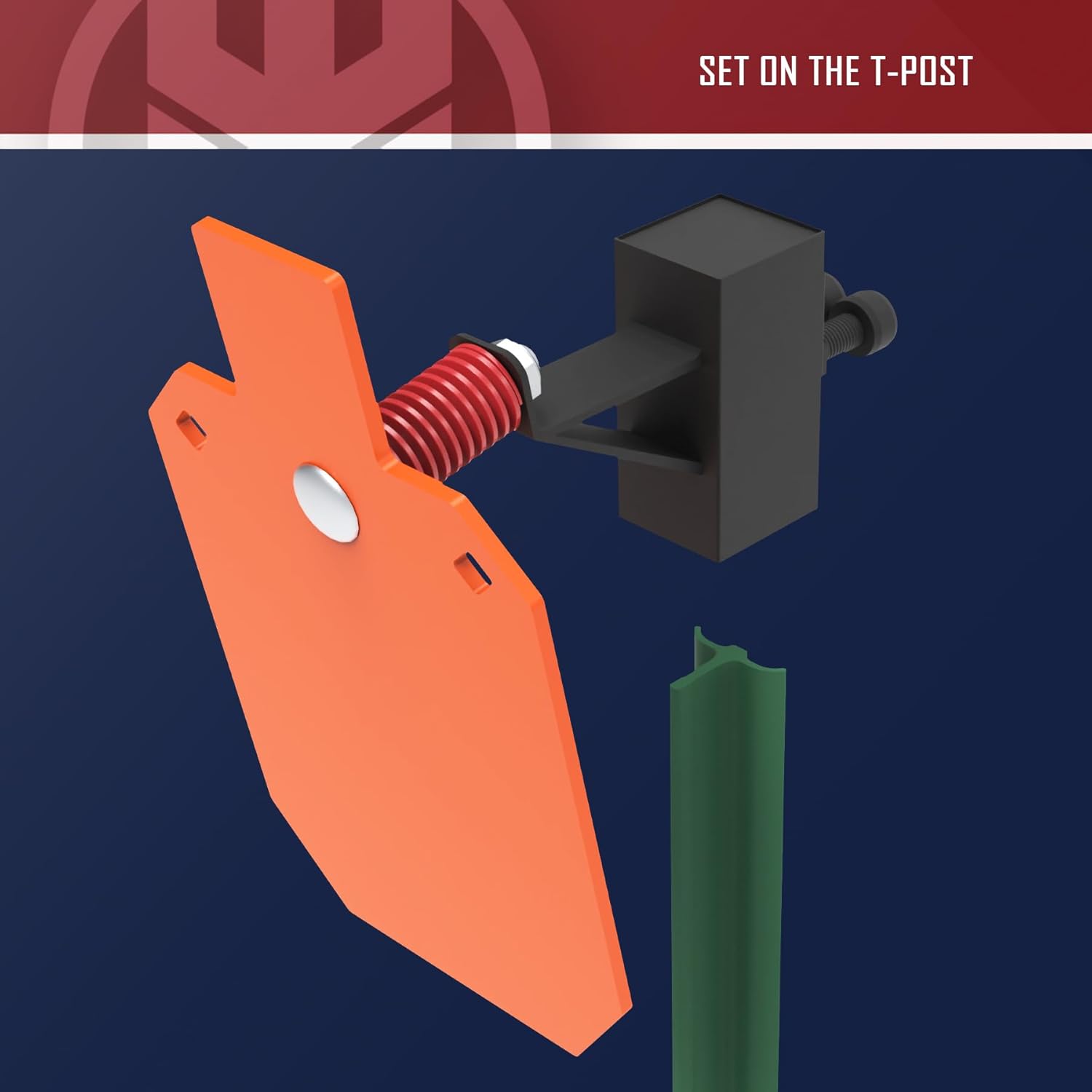 KNINE OUTDOORS 2x4 T Post Target Hanger, Shooting Target Stand Base, Adjustable Height Steel Post AR500 Steel Silhouette Gong Targets Conversion Adapter, T Post Design, 2 Pack