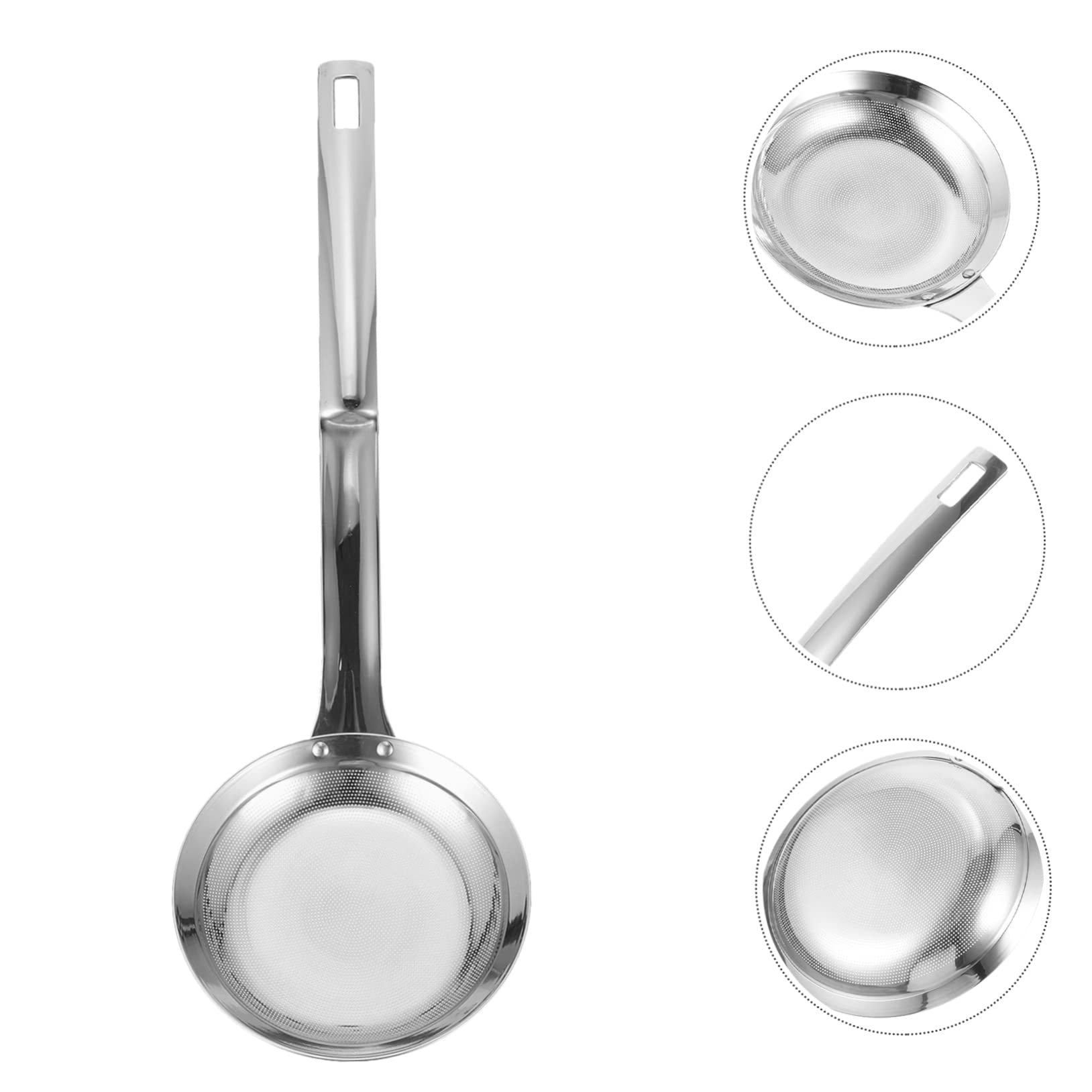 OUNONA Fat Separator Skimmer Spoon Fine Mesh Grease Strainer for Cooking Frying and Hot Pot Stainless Steel Design Easy to Clean and Carry for Home and Restaurant Use