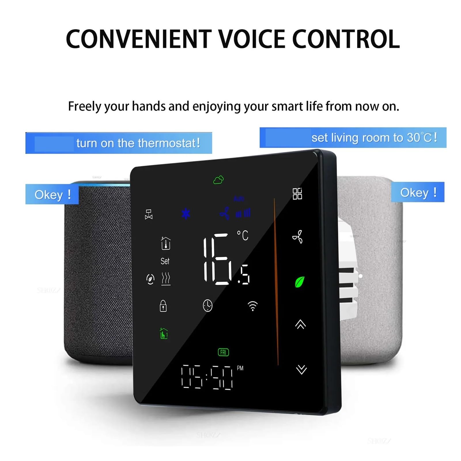 Termostato Hvac con display digitale Termostato intelligente Raffreddamento di riscaldamento a 3 velocità for controller di climatizzazione