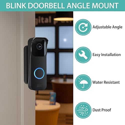 Miniatura 4 de Blink Doorbell - Montaje en ángulo de gran angular ajustable para timbre de video Blink cámara, hogar, oficina, apartamento, puerta (ángel-negro)