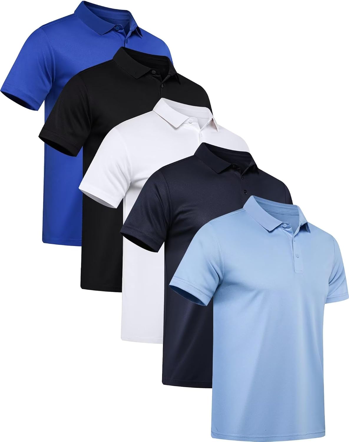 Oygsieg pack mens polo shirt short sleeve tactical shirts quick dry  performance golf shirt pique jersey outdoor shirt