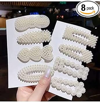 DOLLIT 8 Piece Korean Style Pearl Hair Clips Large Hair Clips Pins Barrette Hair for Women Girls Fashion Hair Accessories Hair Accessories set