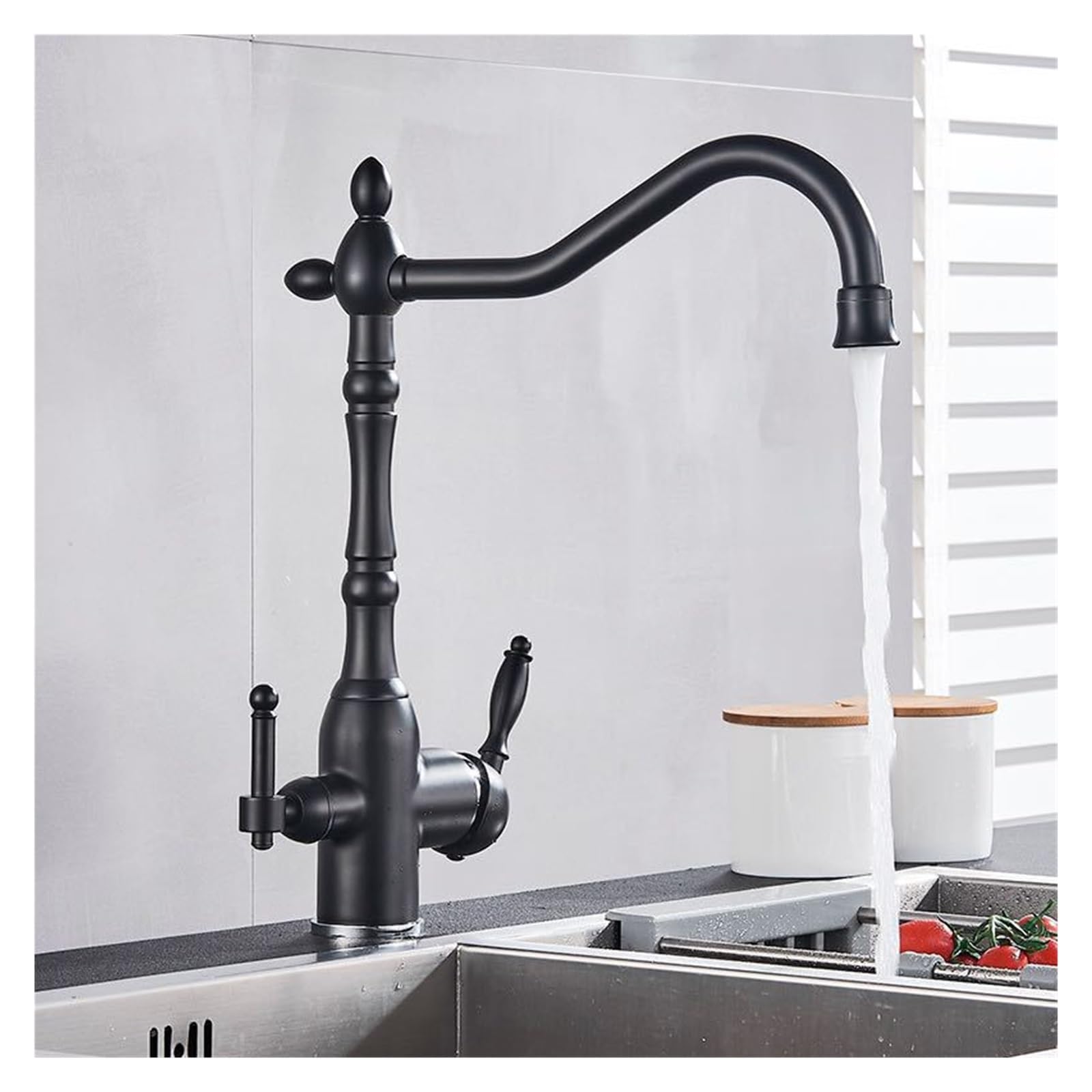 ZYCHSJXA Purifying Gold Mixing Hot and Cold 360 Degree Rotating Kitchen Crane Faucet with Water Purification Function(Gold A)