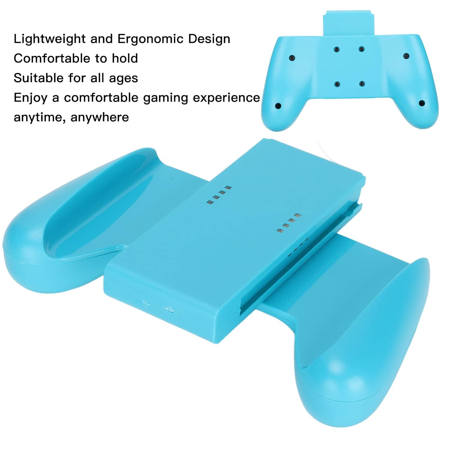 Controller Hand Grip, Game Remote Control Holder, Comfort Handheld Grip for Accessories, Ergonomic Slide in Design for Switch(Blue)