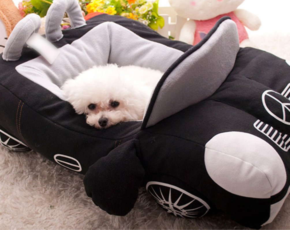 Cuccia Letto Cuscino Caldo per Cane Gato a Forma di Auto Morbido Divano Lettino Cestino per Animali (Nero, 72 * 50 * 30CM)