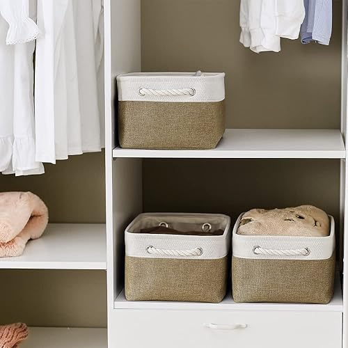 Miniatura 3 de TheWarmHome Cesta de almacenamiento para organizar - 14 x 10 x 7 pulgadas Mediano Paquete de 3 Contenedores de almacenamiento plegables