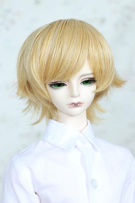Amazon Co Jp Linfairy 7 8 Inch 1 4 サイズ ドール用 ウィッグ フィギュア 人形用 Bjd 短い髪 Short Hair Golden Blonde おもちゃ
