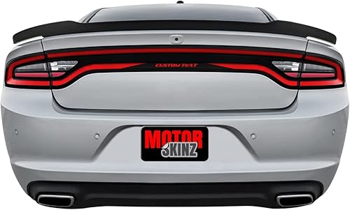 Miniatura 3 de SlickMod Vinilo negro brillante precortado para Dodge Charger 2015-2022 con luz trasera para bate de pista de carreras (3. texto personalizado)