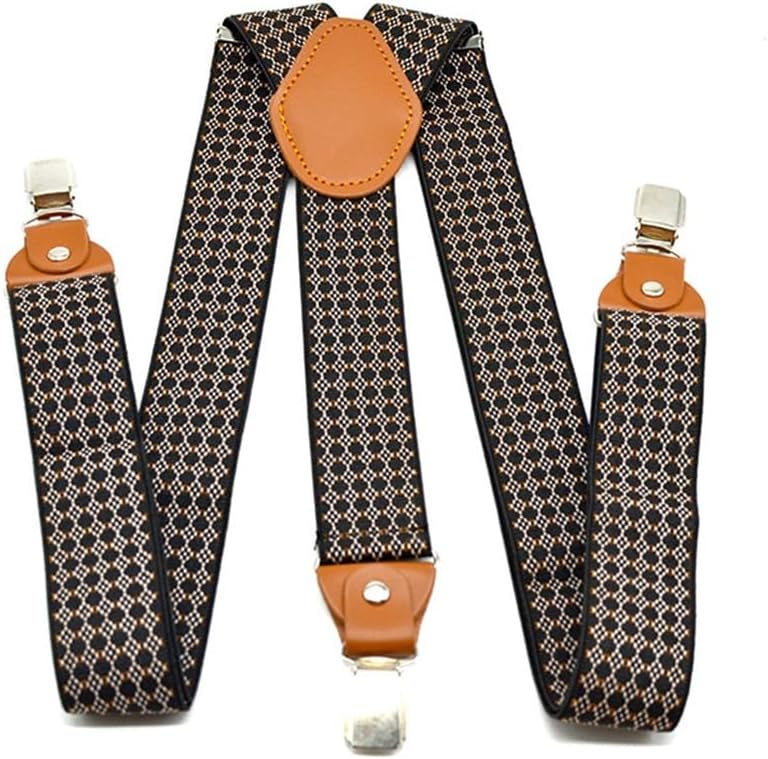 Suspenders Pants Men Polka Dot Male Trouser Belt Y Back Braces 3 Clips Straps Adult