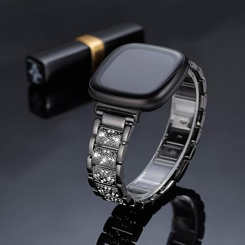 Miniatura 2 de Bandas brillantes compatibles con Fitbit Sense 2SenseVersa 4Versa 3, pulseras de repuesto para mujer, pulsera elegante y lujosa para mujer