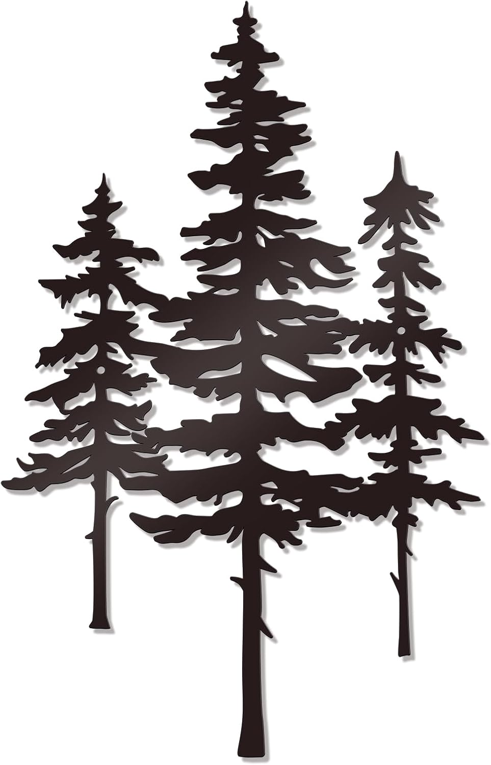 Bnesi Metal Wall Art Pine Tree Wall Decor Nature Cedar Trees Metal Home Wall Art Sign Wall Decorations for Living Room Bedroom Home Forest Decor Gift for Nature Lover (Black)