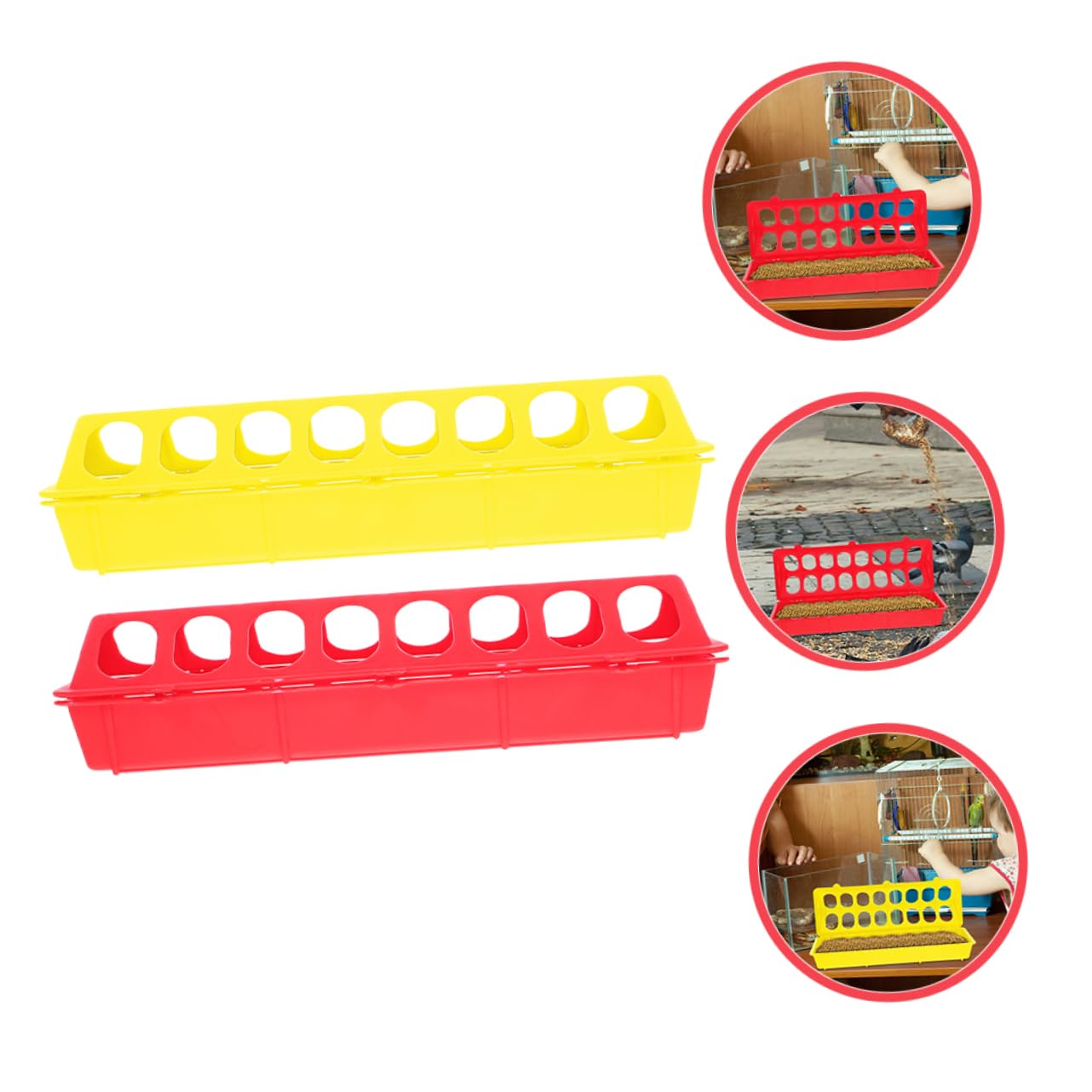 POPETPOP 5 Ensembles Mangeoire Pour Perroquets Distributeur De Pour Oiseaux Distributeur Oiseaux Animal De Compagnie Éleveuse Mangeoires Pour Volaille Plastique 2 Pièces * 5