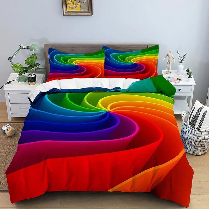 Housse de couette 90x190 enfant spirale pour illuminer la chambre des petits