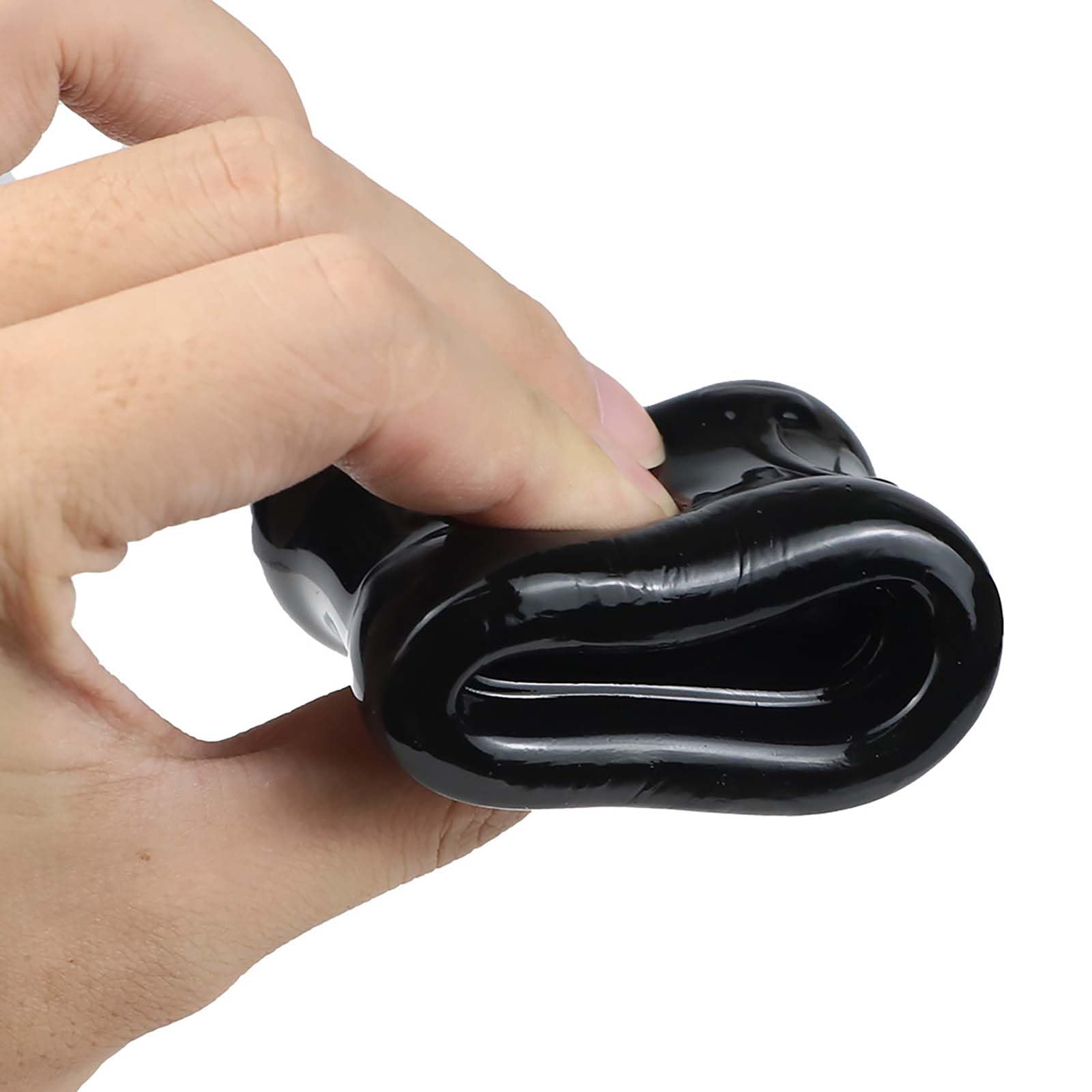 Set di stretching con anelli elastici leggeri e resistenti, anelli morbidi per esercizi da uomo - E65IT (Black)