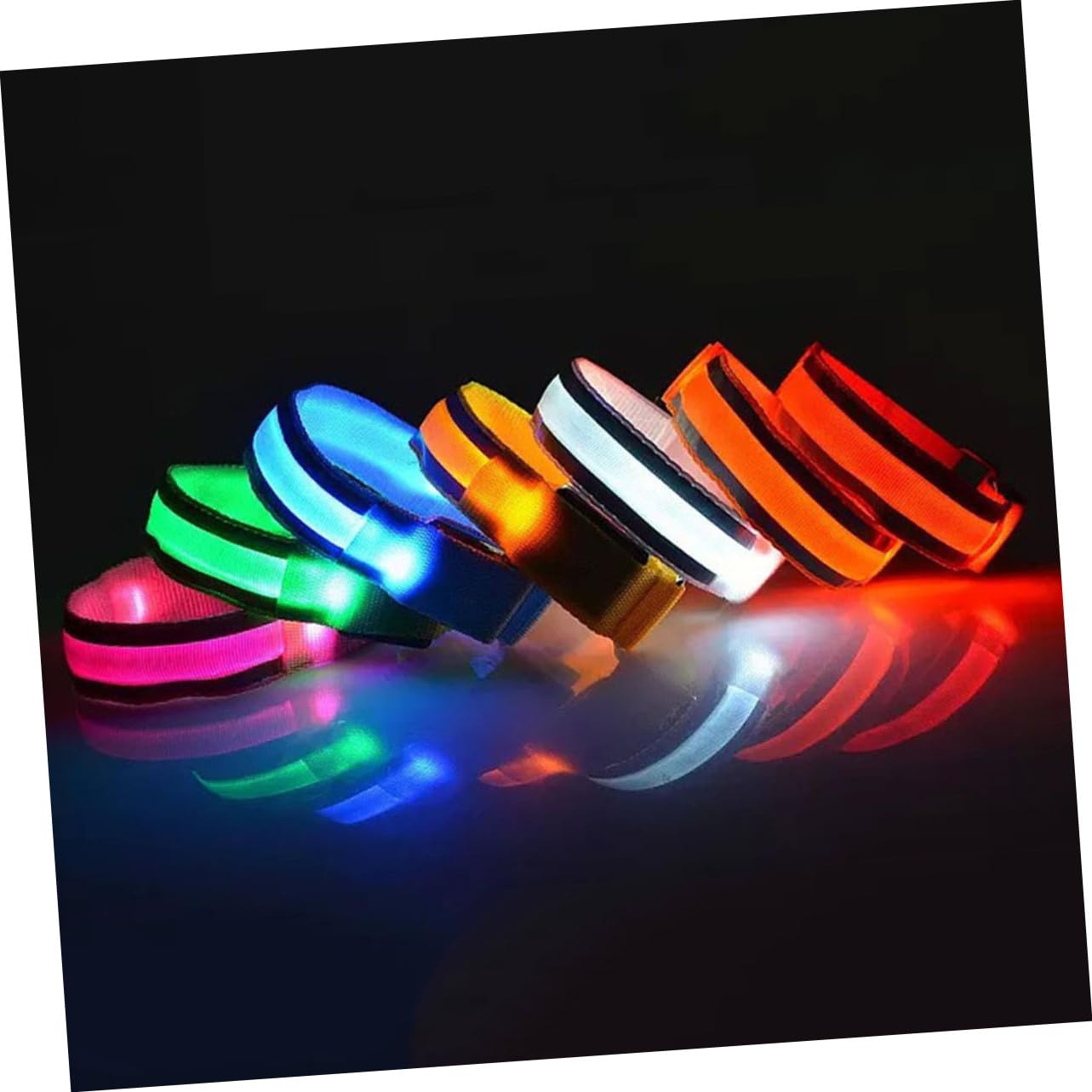 Kisangel Bracelet LED Réfléchissant Et Brassard Lumineux en Nylon LED Équipement De Course De Nuit en Tissu