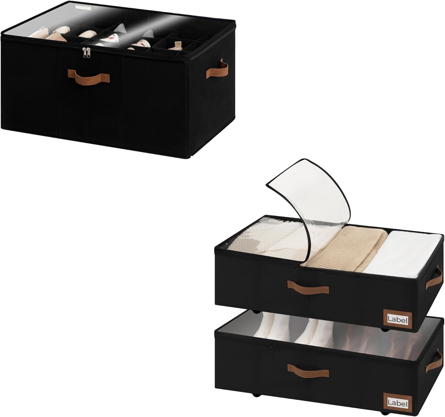 Shoe Organizer with Under Bed Storage with Whee