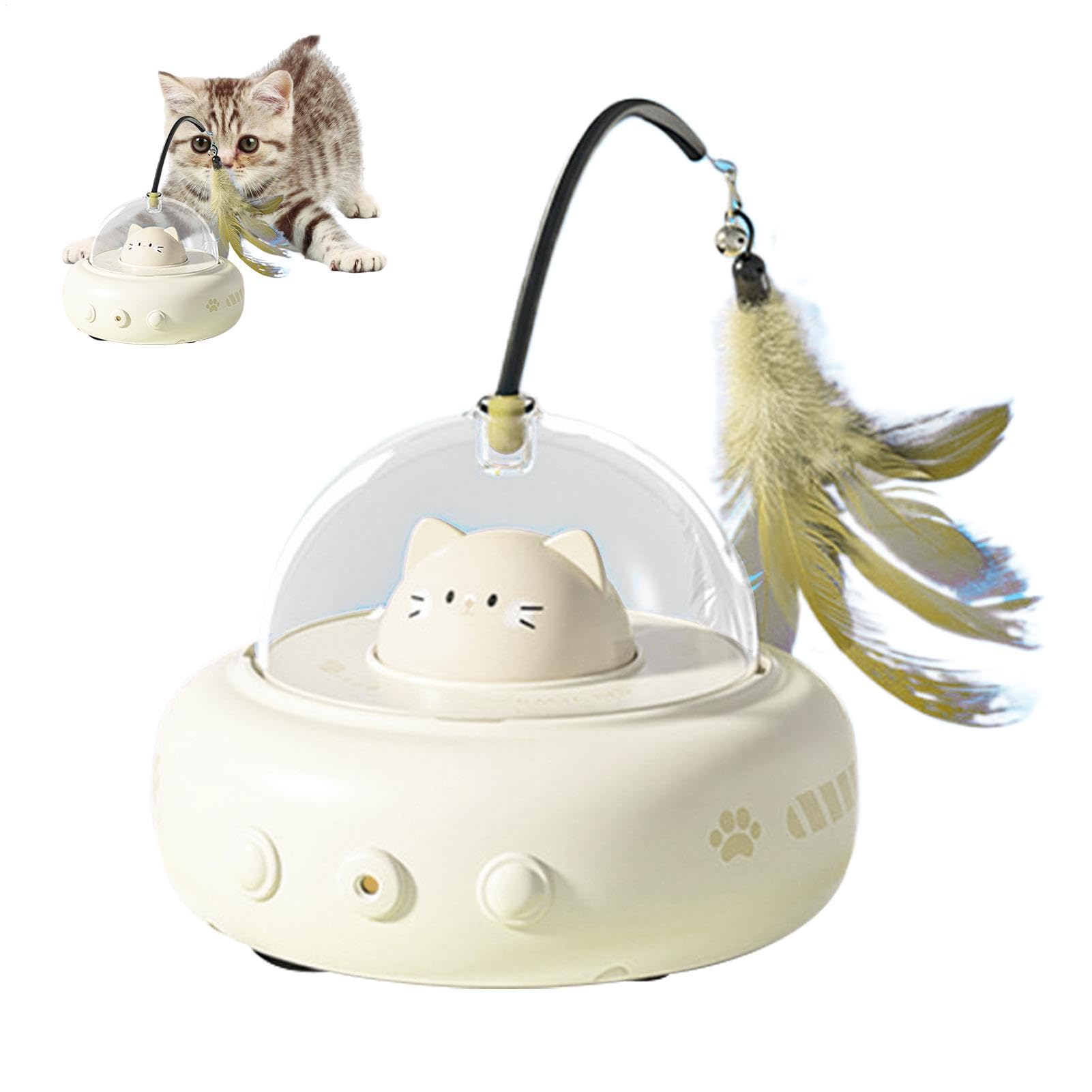 Evita el aburrimiento con el Huvqianu Cat Toy giratorio y recargable para gatos
