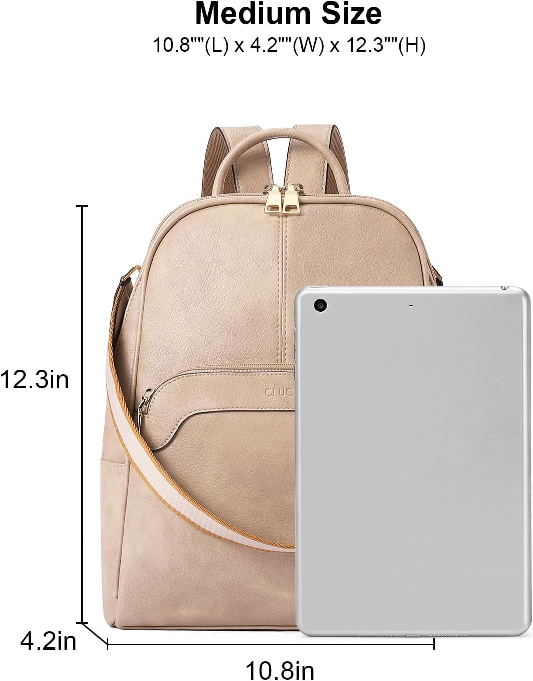 CLUCI Small Backpack for Women, Womens Backpack PU Backpack Purse for Women Leather Convertible Travel Backpack Shoulder Bags - Image 3