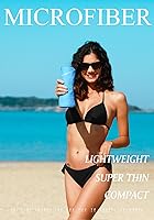 Vista 2 de Paquete de 2 toallas de playa ligeras y delgadas de microfibra, sin arena, de secado rápido, súper absorbentes, toallas grandes para piscina, yoga