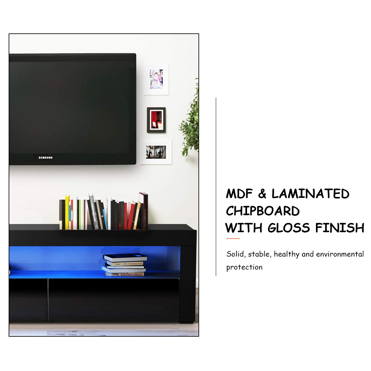 high gloss media console