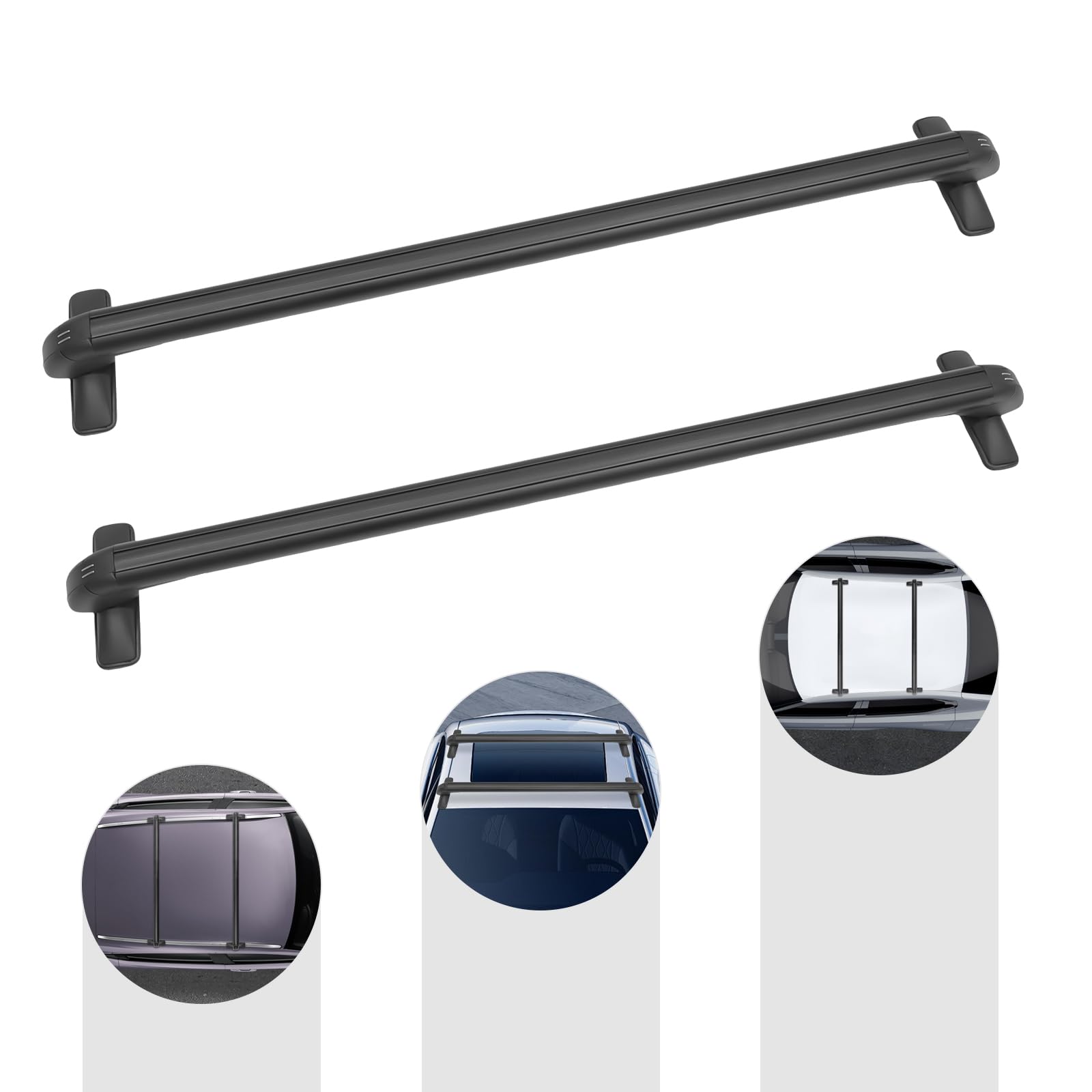 2 Stück Dachträger Universal, Dachgepäckträger Auto Aluminium Grundträger 100cm Tragkraft 45 kg, Dachgepäckträger Trägersystem mit Schloss Abschließbar Lastenträger, Schwarz
