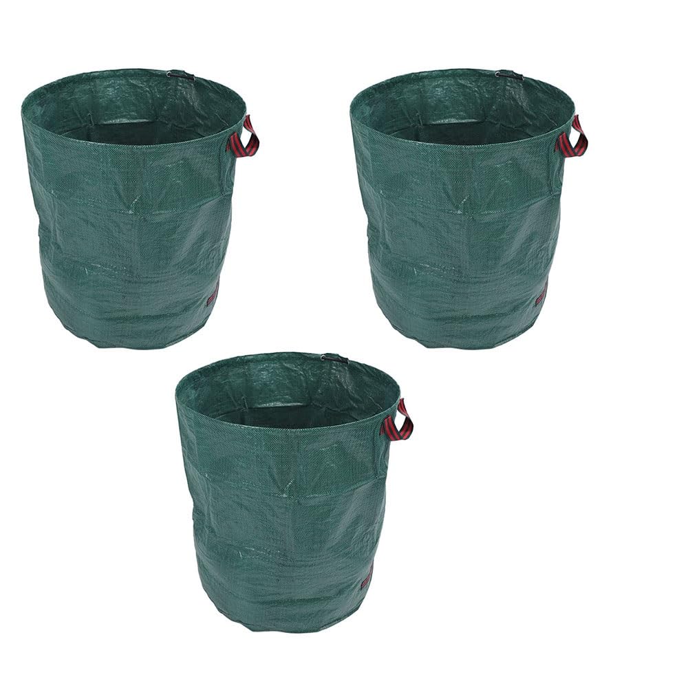 3 PCS Large Capacity Lawn Waste Bag, 80 Gallon Reusable Garden Yard Bag with Handles, Trash Container for Leaves Clippings Debris