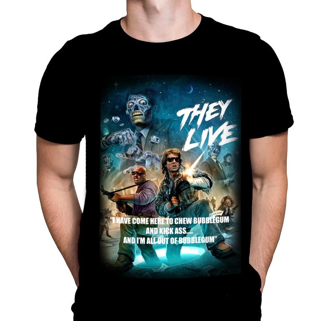 WSH - They Live Bubblegum - Horror Sci-Fi Action Slasher Movie Black Mens T-Shirt
