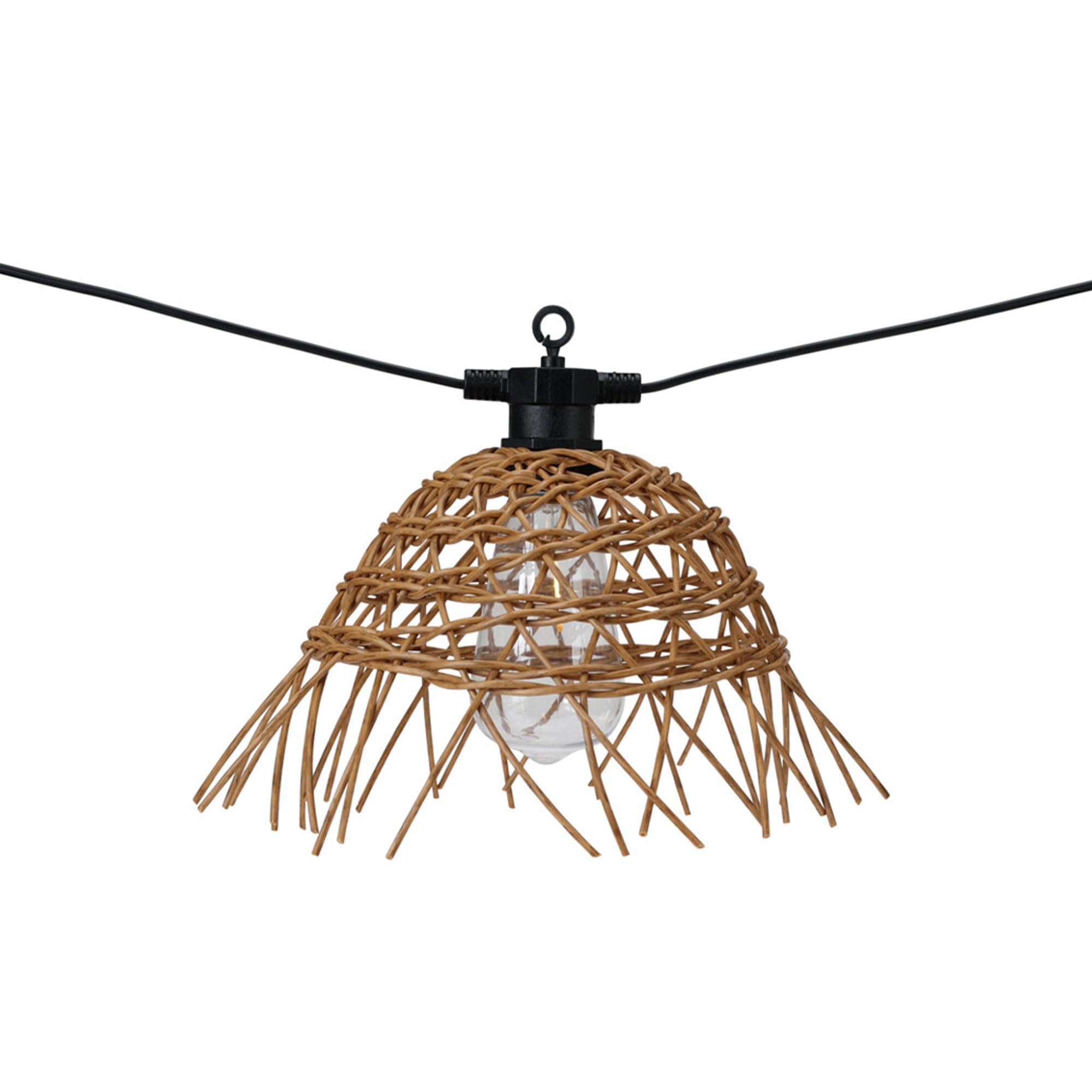 Well Home Lot de 6 guirlandes lumineuses en rotin avec ampoules LED à filament blanc chaud