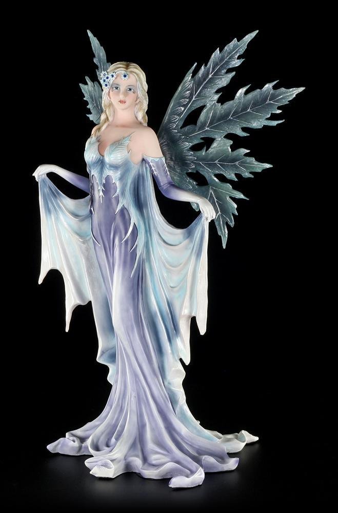 Figuren Shop GmbH Wunderschöne große Elfen Figur - Regina die Schneekönigin - Elfenfigur Elfe Fee Fairy Deko Statue