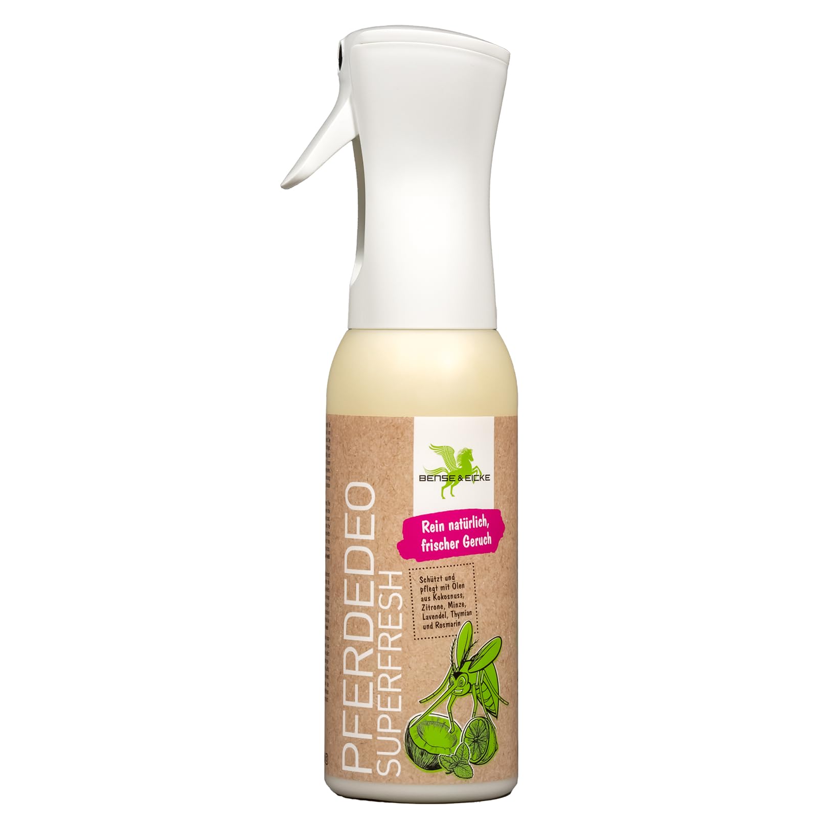Bense & Eicke PferdeDeo Superfresh 500 ml - Natürliches Pferdedeo Spray für Fellpflege, frischer Duft, pflegende Öle, Keine Flecken Duftnote: Kokosnuss, Zitrone, Minze, Lavendel, Thymian und Rosmarin