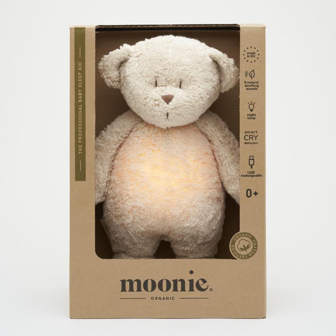 Moonie 2.0 Bio Brummbär mit Nachtlampe - Sand