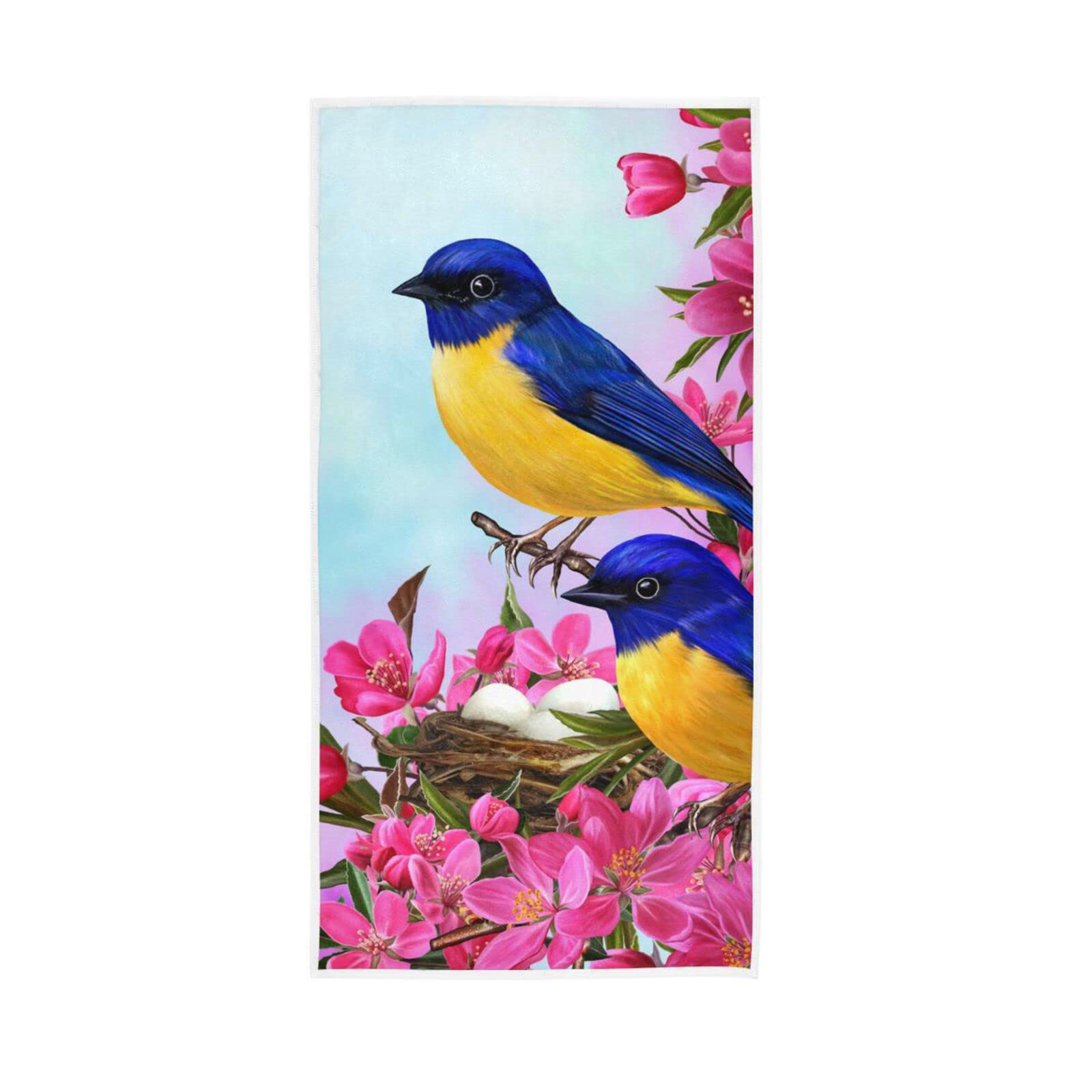 LSRCPD Hand Towels Bird flower Decor Decor Fingertip Soft Face Towel Absorbent Bathroom Kitchen Towels