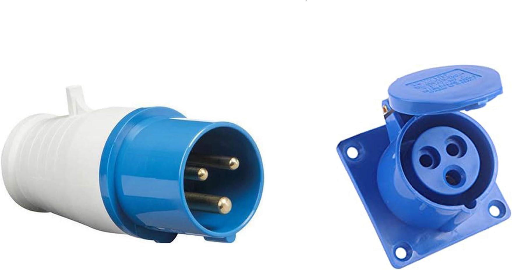 Industrial 16A 3pin Plug Top & Panel Socket 220-250V IP 44 for External Use Maxwell Genuine Quality