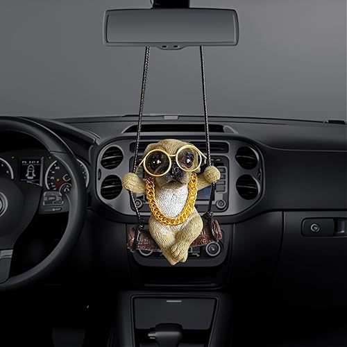 Miniatura 6 de Swinging Dog Rear View Mirror Accessories For Car Afrench Bulldog Cute Car Rear View Mirror Pendant Accessories Decorations Frenchie Gifts Suitable