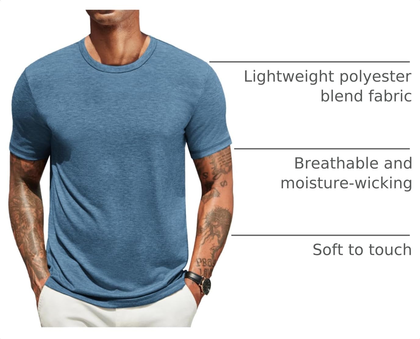 COOFANDY Men's T Shirts Short Sleeve Soft Crew Neck Casual Basic Tee Shirts image 4