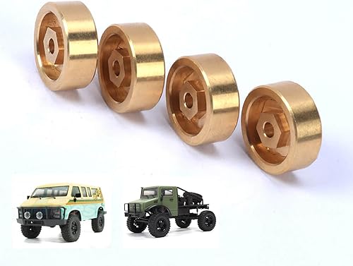RCAWD Adaptadores de cubo hexagonal de rueda de latón con peso de 1.62 oz para Hobby Plus CR-18P Rock Van, T-Hunter, Trail Hunter actualizaciones