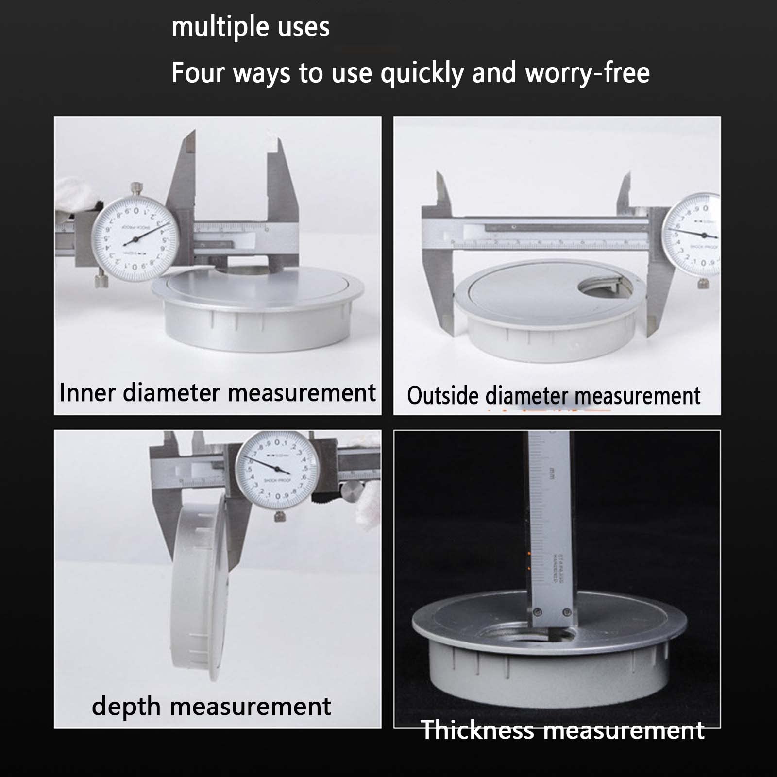 Calibres Con Dial Pies De Rey Vernier Calibrador Stainless Hardened Precisión Medición Dimensional Herramientas Pequeñas Diámetro Interior Diámetro Exterior Profundidad Espesor (gold,0-150MM)