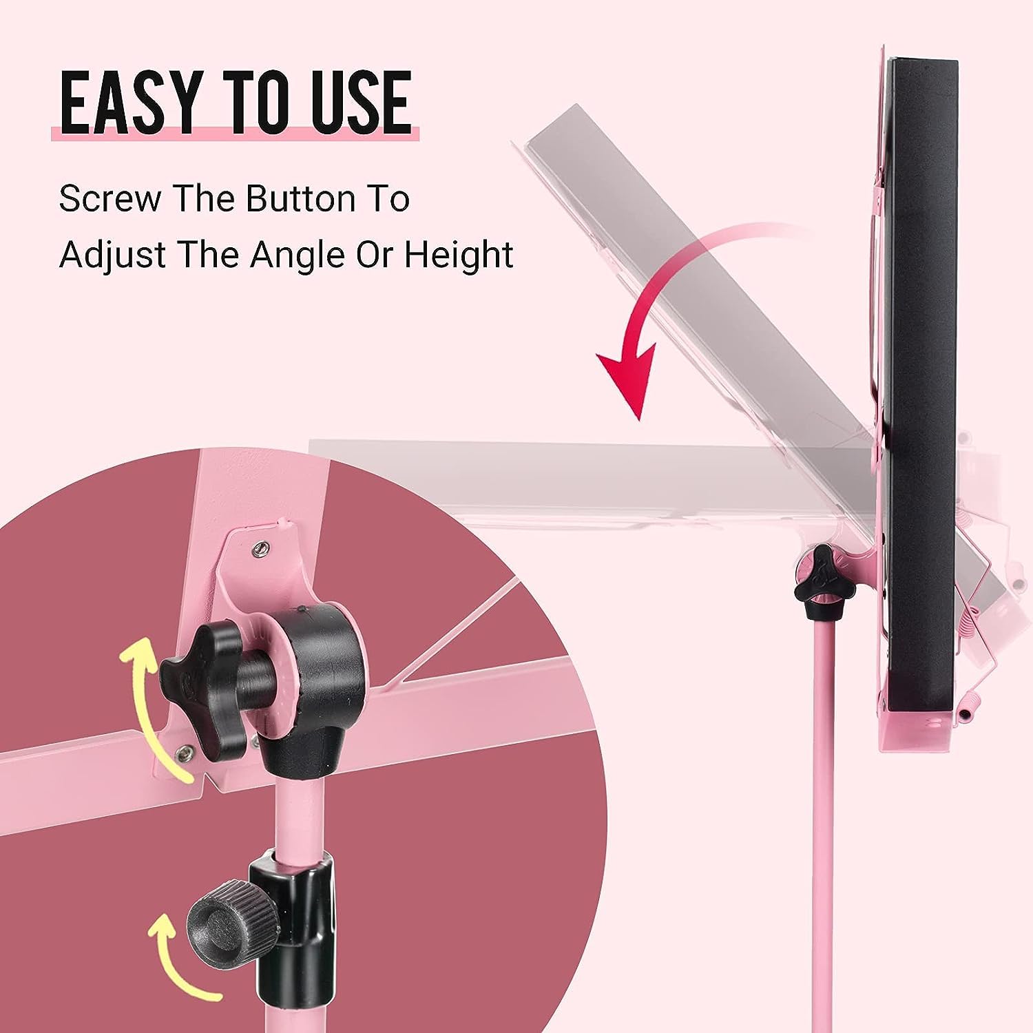 CAHAYA Sheet Music Stand Metal Portable with Carrying Bag, Sheet Music Folder, Projector Stand, Portable Podium Stand - Image 3