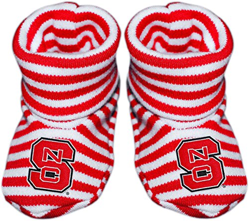 North Carolina State University Newborn Baby Striped Bootie Sock
