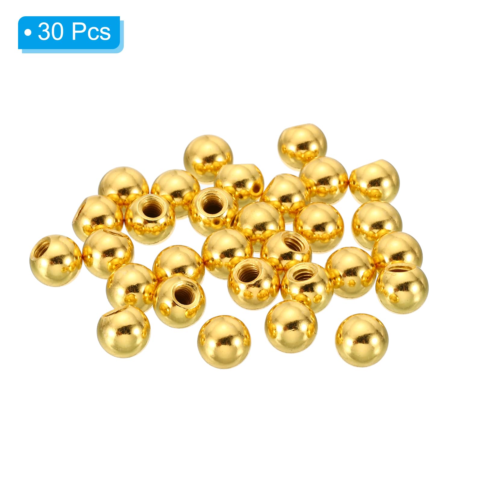 30 Pomelli A Sfera M4x9mm - Placcatura Oro Per Decorazione | Per Mobili, Lampade E Progetti Fai Da Te - Foto 1