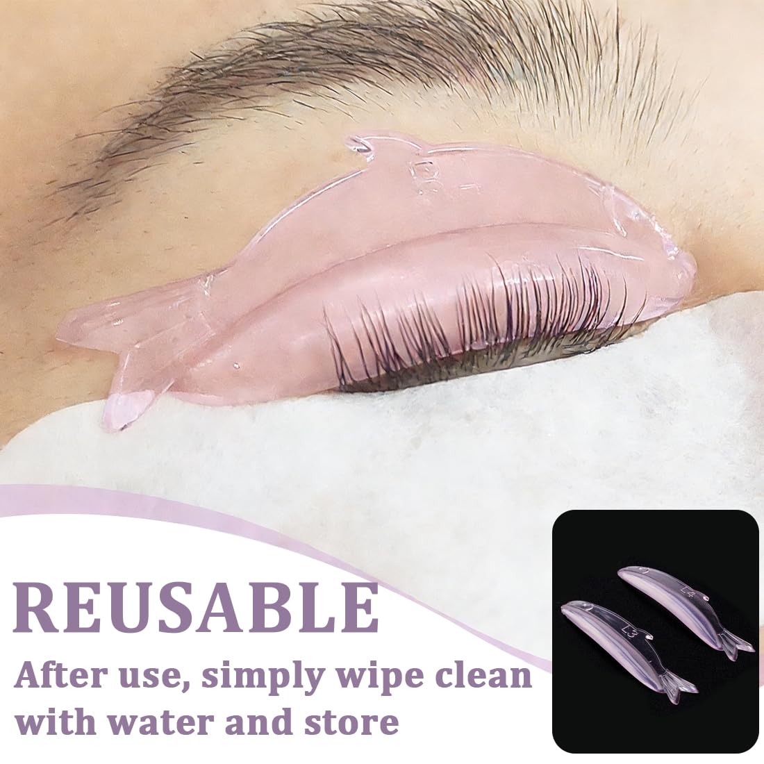 10 Piezas Pestañas Silicona Almohadilla, Silicona Reutilizables para Levantamiento de Pestañas Herramienta Belleza, 5 Tamaños