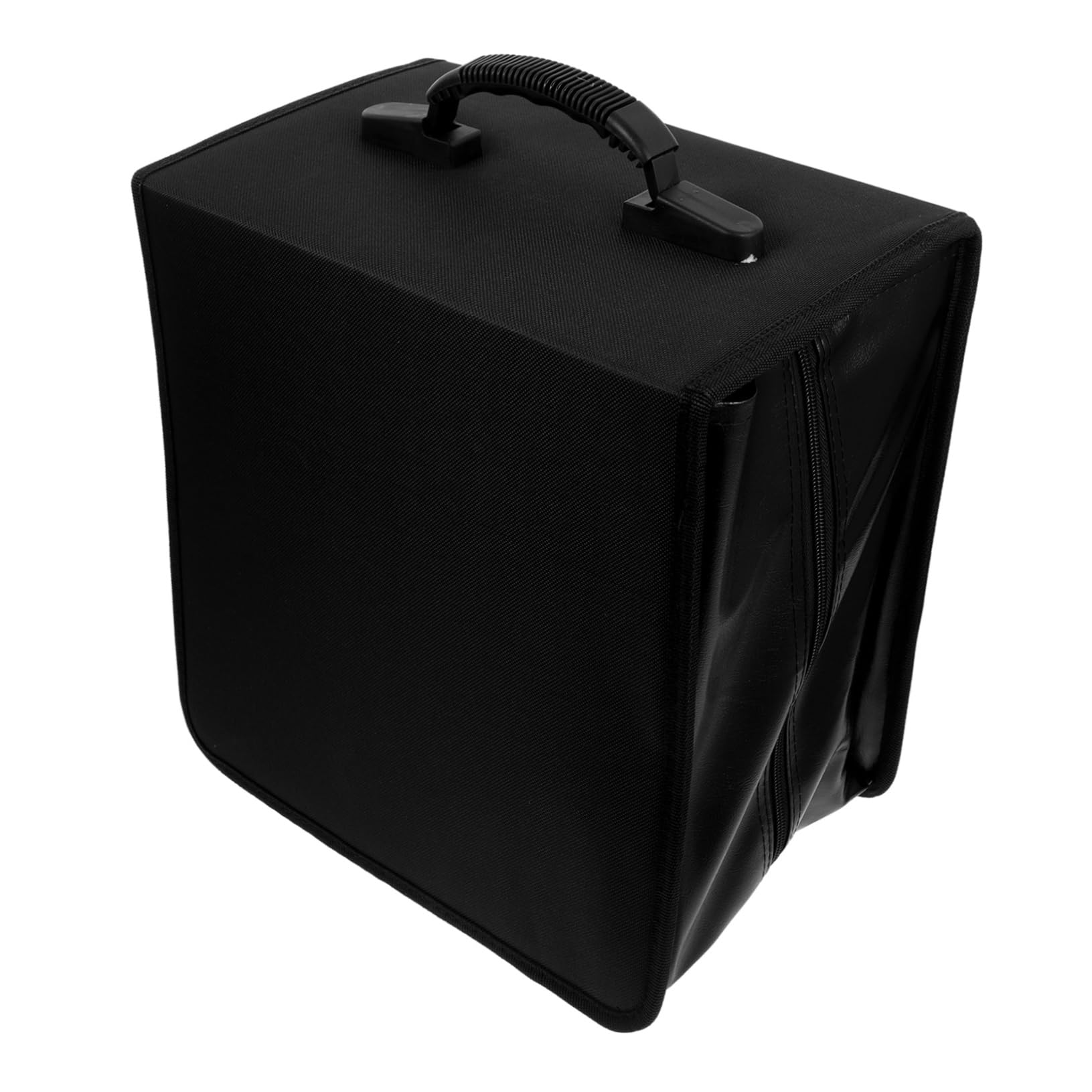 Mikinona CD Case Holder Capacity PU Leather Organizer with Handle Large CD Storage Binder for Home Car Office Travel Stylish Black Disc Wallet