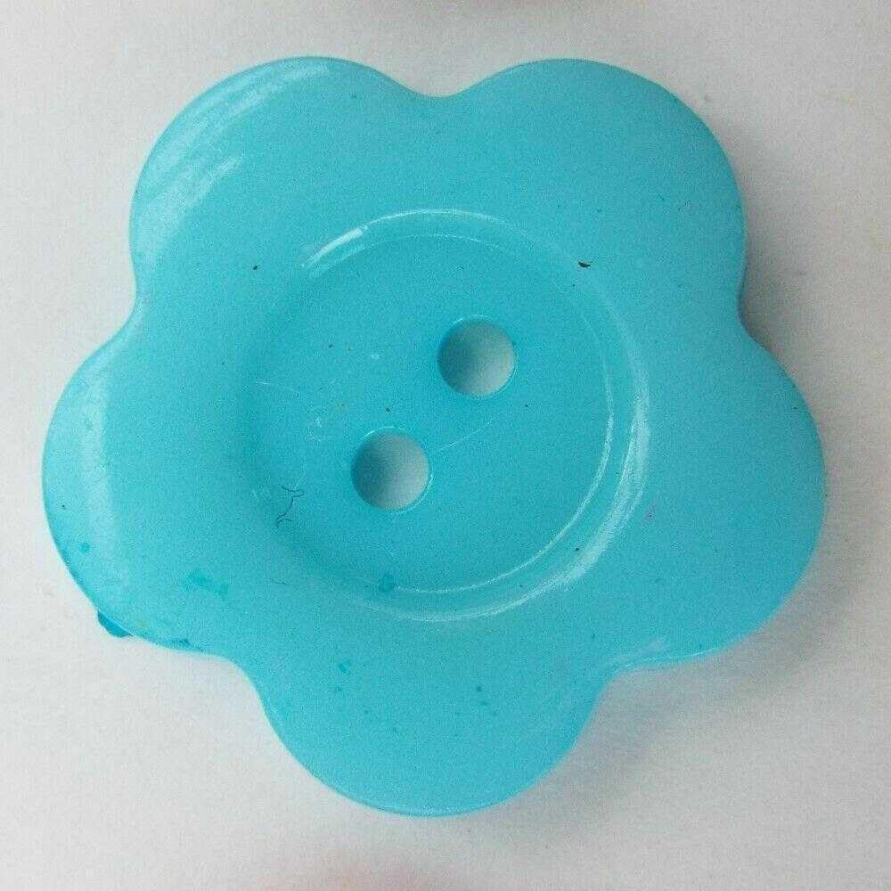 Flower Buttons 10mm 17mm 21mm 25mm Coat Craft Shirt 12 Colour Buy 4 8 Or 16 156D, Turquoise Sky Blue, 16 17mm