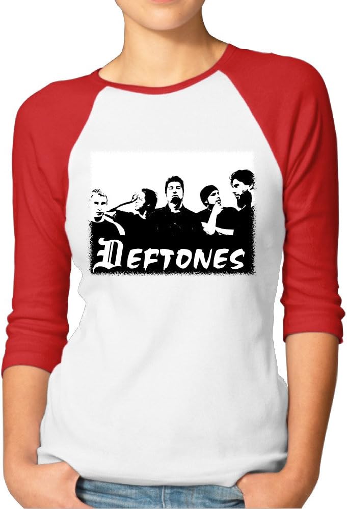 TNJE Women's Deftones Long Sleeve Baseball Raglan Shirt Black]