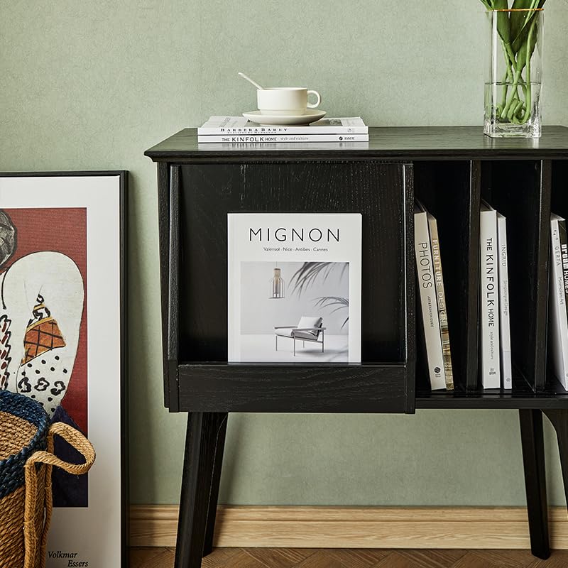 Custodia per CD Libreria in legno massello scaffale portariviste moderno semplice portaoggetti portadischi porta giradischi mobiletto laterale del soggiorno Portadischi