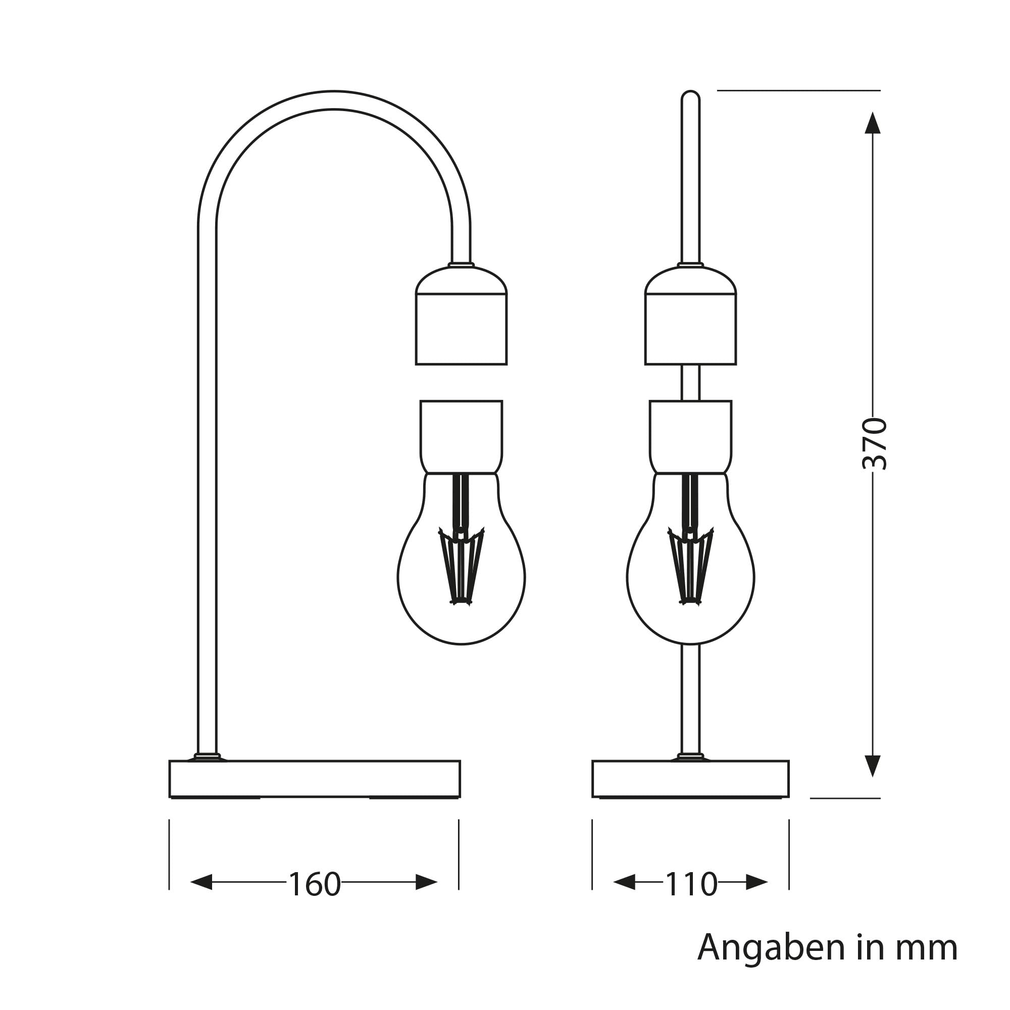 ledscom.de Magnetische schwebende Glühbirne Tischleuchte MAGNETO, schwarz, Dekolicht, Stimmungslicht