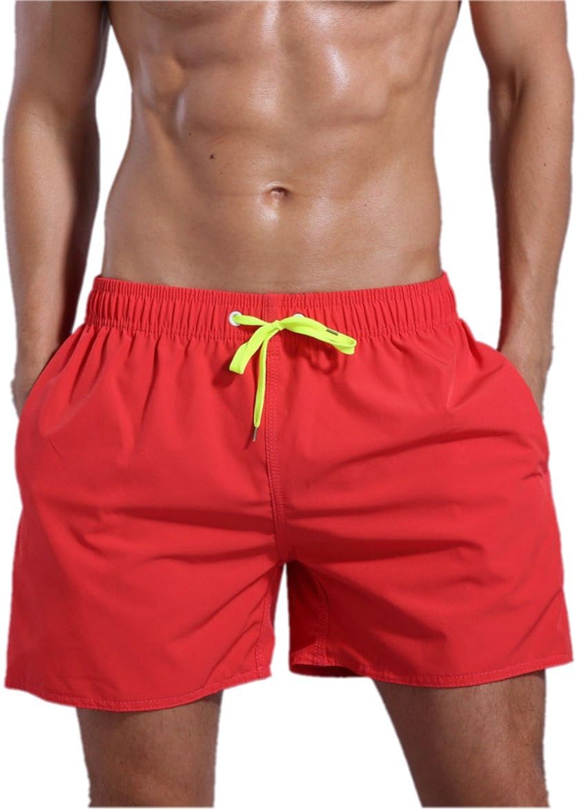 QRANSS Men's Quick Dry Swim Trunks Bathing Suit Beach Shorts