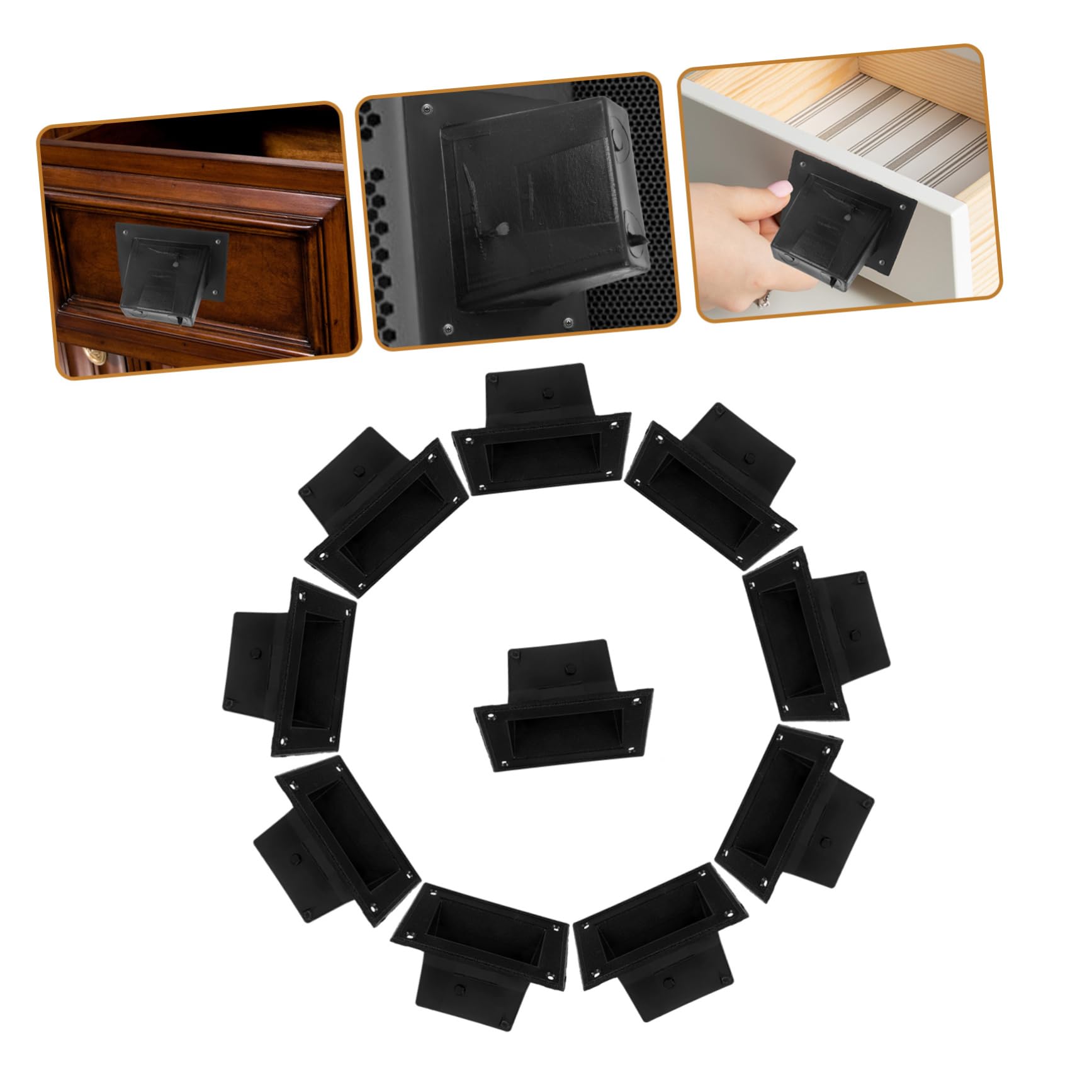 BUTIFULSIC 10pcs Speaker Cabinet Handles Recessed Pulls for Audio Speaker Accessories Compact Design for and Use Heavy Duty Construction