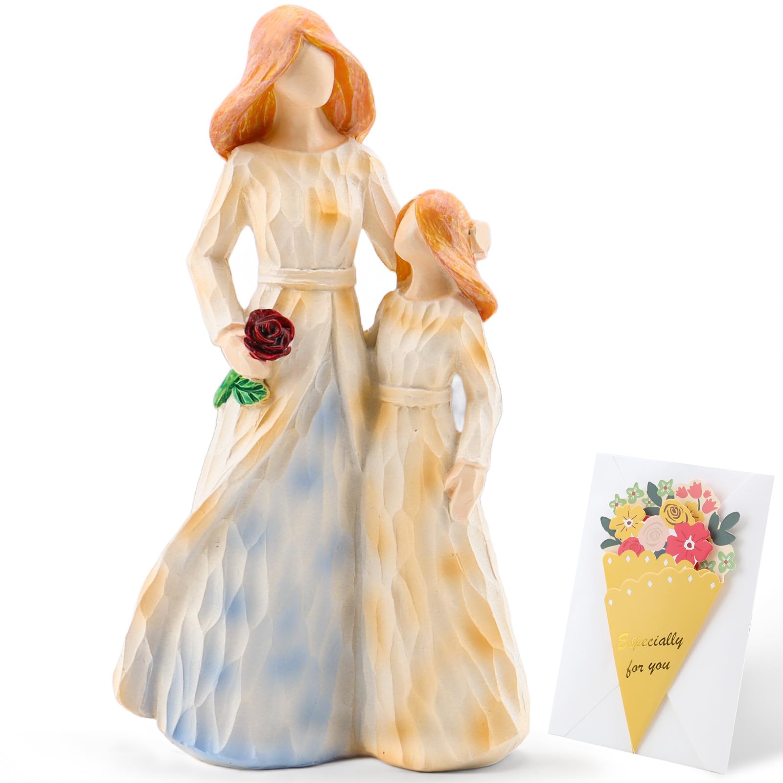 Figurine mère et fille pour un cadeau d'anniversaire maman touchant