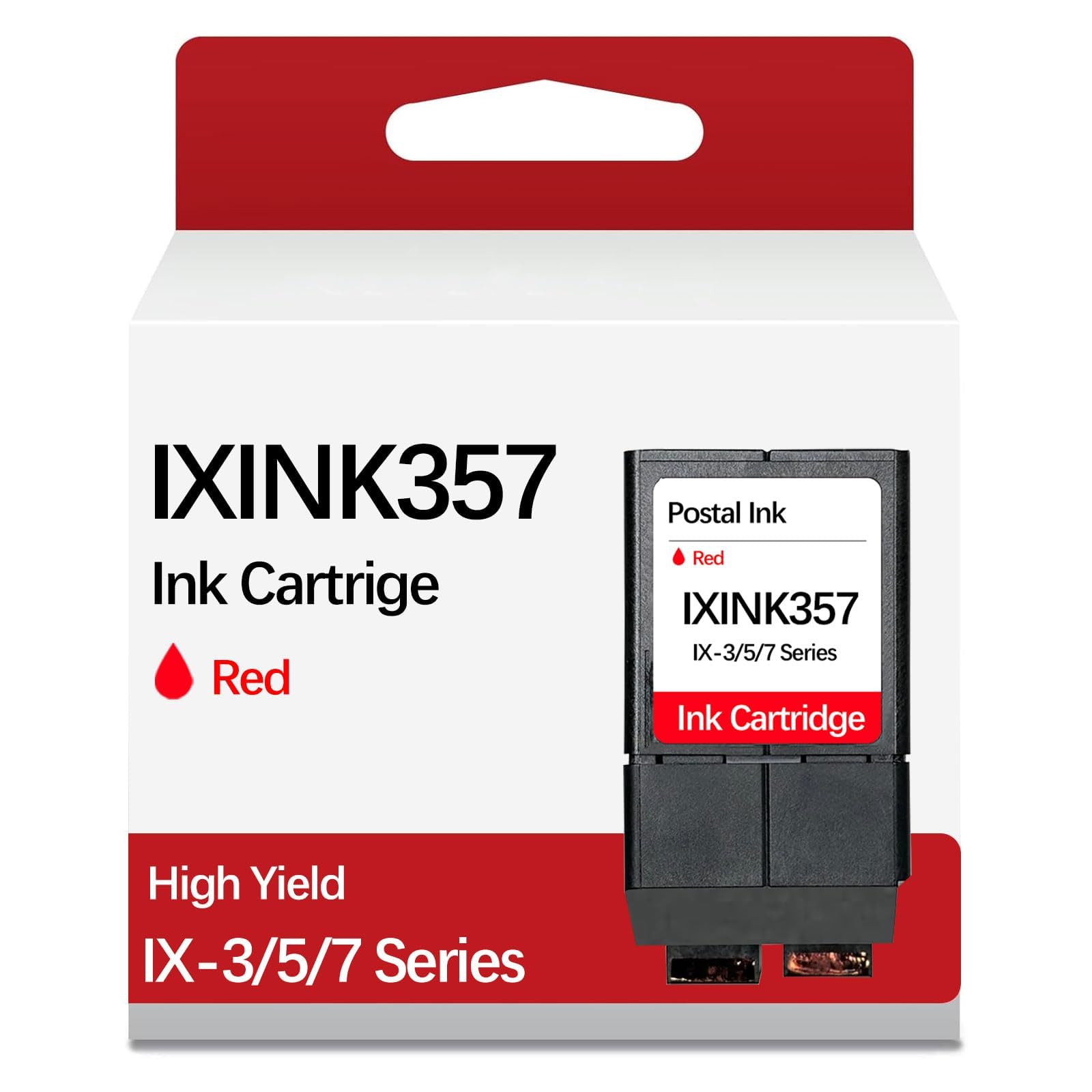 Photo 1 of Duhaink IXINK357 Neopost Compatible Ink Cartridge Replacement for IX3 IX5 IX7 Pro Series Mailing Systems Postage Meter Fluorescent Red Postage Ink